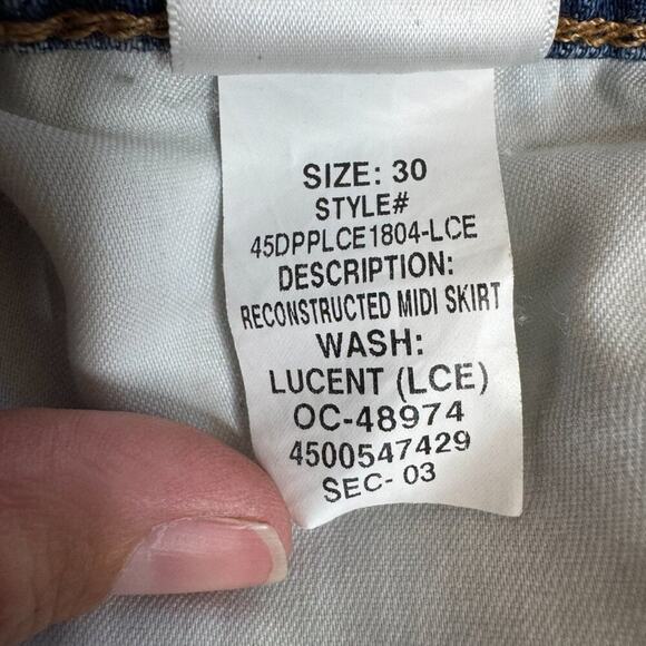 Hudson Reconstructed Denim Midi Skirt | Cotton Blend | Size 30 - Picture 10 of 11